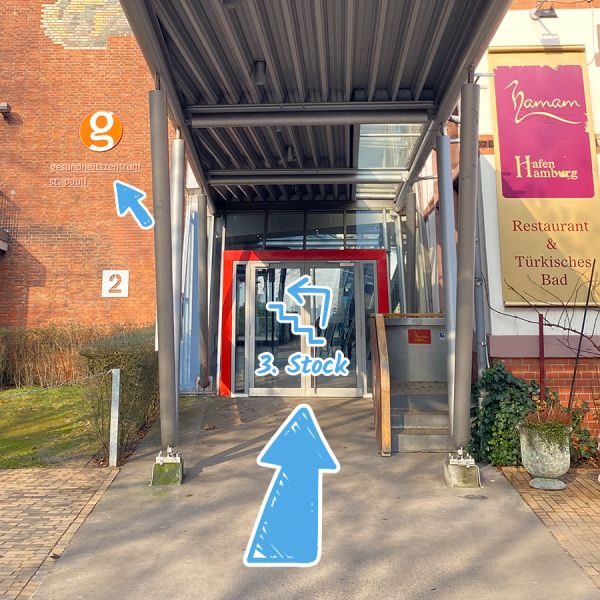 Zahnärzte St.Pauli Haupteingang Gesundheitszentrum